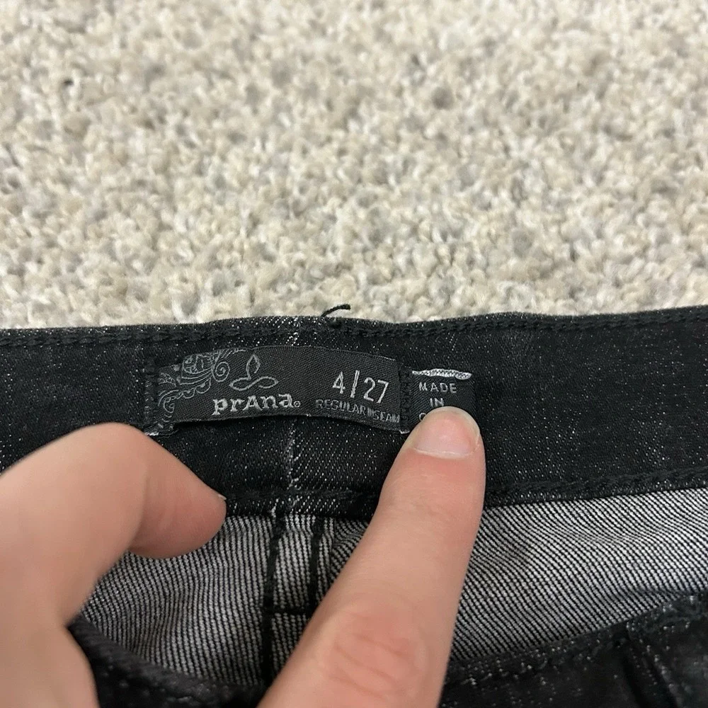 prAna‎ London Jeans Women's 4/27 Black Dark Wash Denim 30